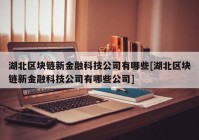 湖北区块链新金融科技公司有哪些[湖北区块链新金融科技公司有哪些公司]