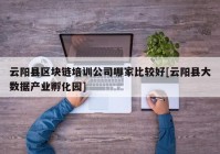 云阳县区块链培训公司哪家比较好[云阳县大数据产业孵化园]